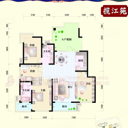 【多图】揽江苑 非常稀有的户型 4房 105万急抛 超宜居家 湘江世纪城